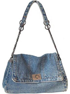 Denim Shoulder Bag for Women Jean Tote Bag Adjustable Chain Strap Crossbody Bags